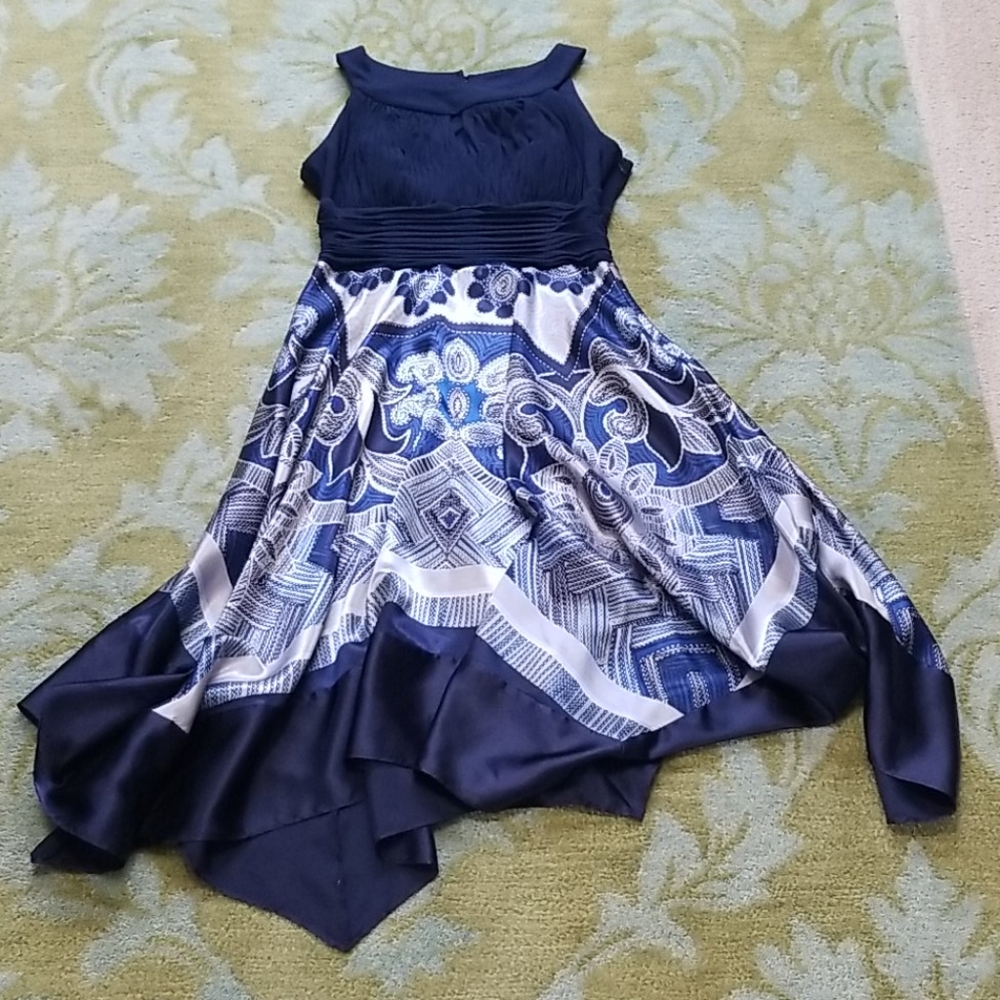 Sleeveless navy and silver sleeveless dress - 12